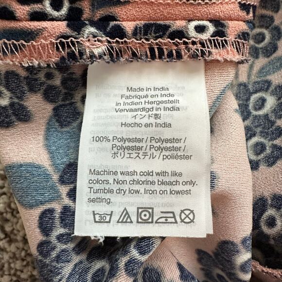 J. Crew pink & blue floral long-sleeve v-neck top size 8 - Picture 7 of 10